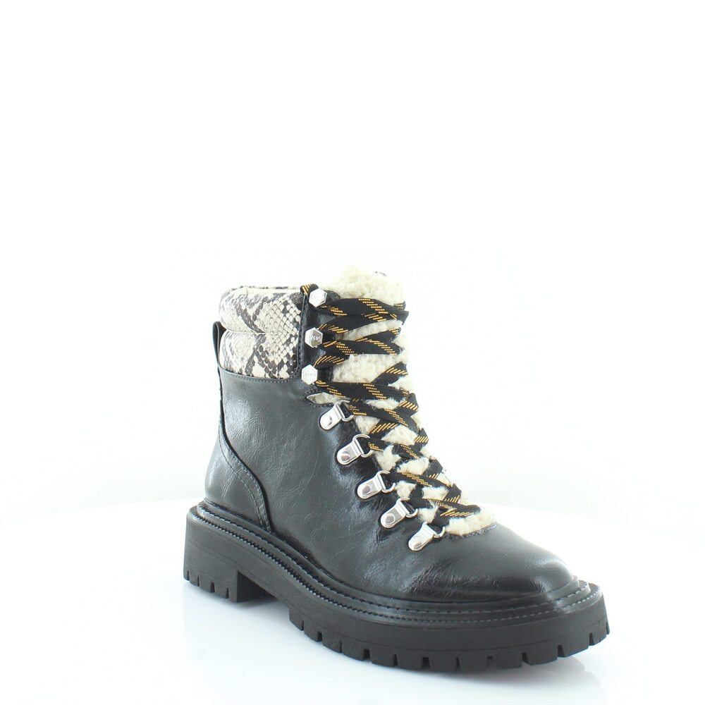 CIRCUS NY BY SAM EDELMAN WOMENS FLORA MID CALF BOOT BLACK MULTI SNAKE PRINT 8.5